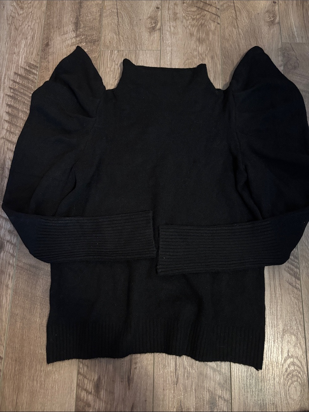 Industry Black Puff-Sleeve Turtleneck Sweater - Women's Knit
